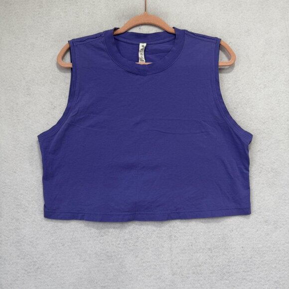 Lululemon Tops - Lululemon All Yours Cropped Tank Top Womens 10 Purple Pima Cotton Sleeveless